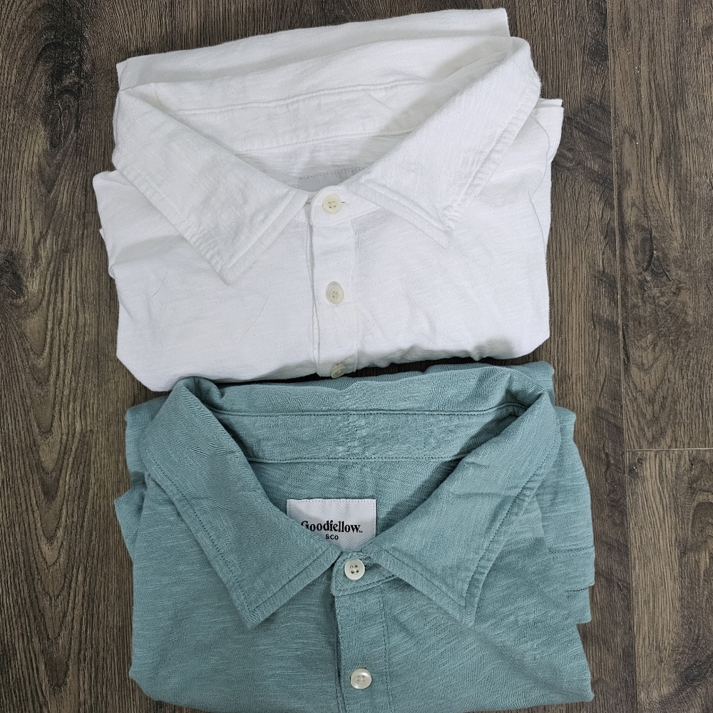 Bundle Of 2 Goodfellow & Co. White And Green Polo Shirts Men's Size 4XLT